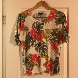 Talbots Tropical Floral Top size M